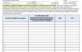 Team Roster & Waiver Form